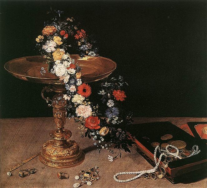  Still Life with Garland of Flowers and Golden Tazza,  Jan Brueghel 