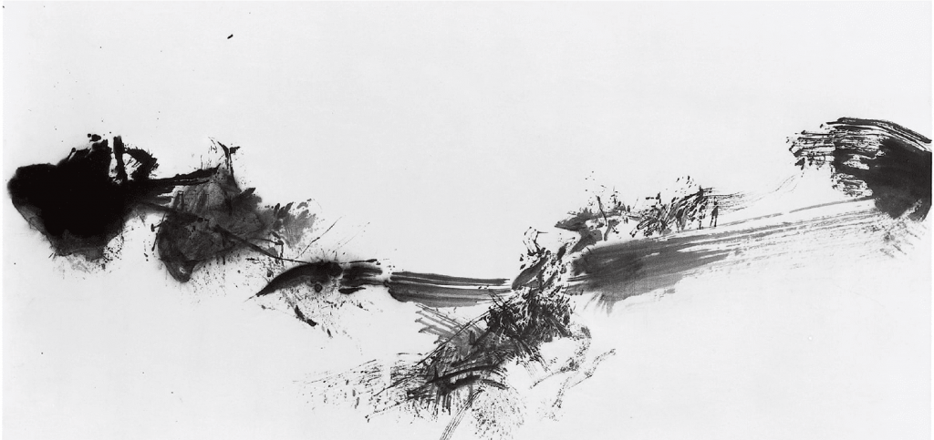 IKYE Zao Wou-Ki-« SANS TITRE, 30 »Reproduction De Peintures Célèbres. Zao Wou-Ki Tableau Abstrait Sur Toile. Affiche De Décoration Moderne Encadrée 60x60cm(23.6x23.6in) Encadrées