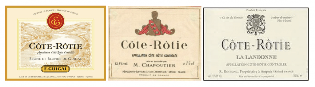 étiquettes de Côte-Rôtie