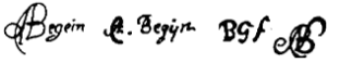signature abraham begeyn ABegein ou A.Begiyn ou Bgf ou AB 