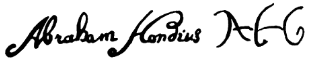 signature abraham danielsz hondius AH ou abraham hondius 