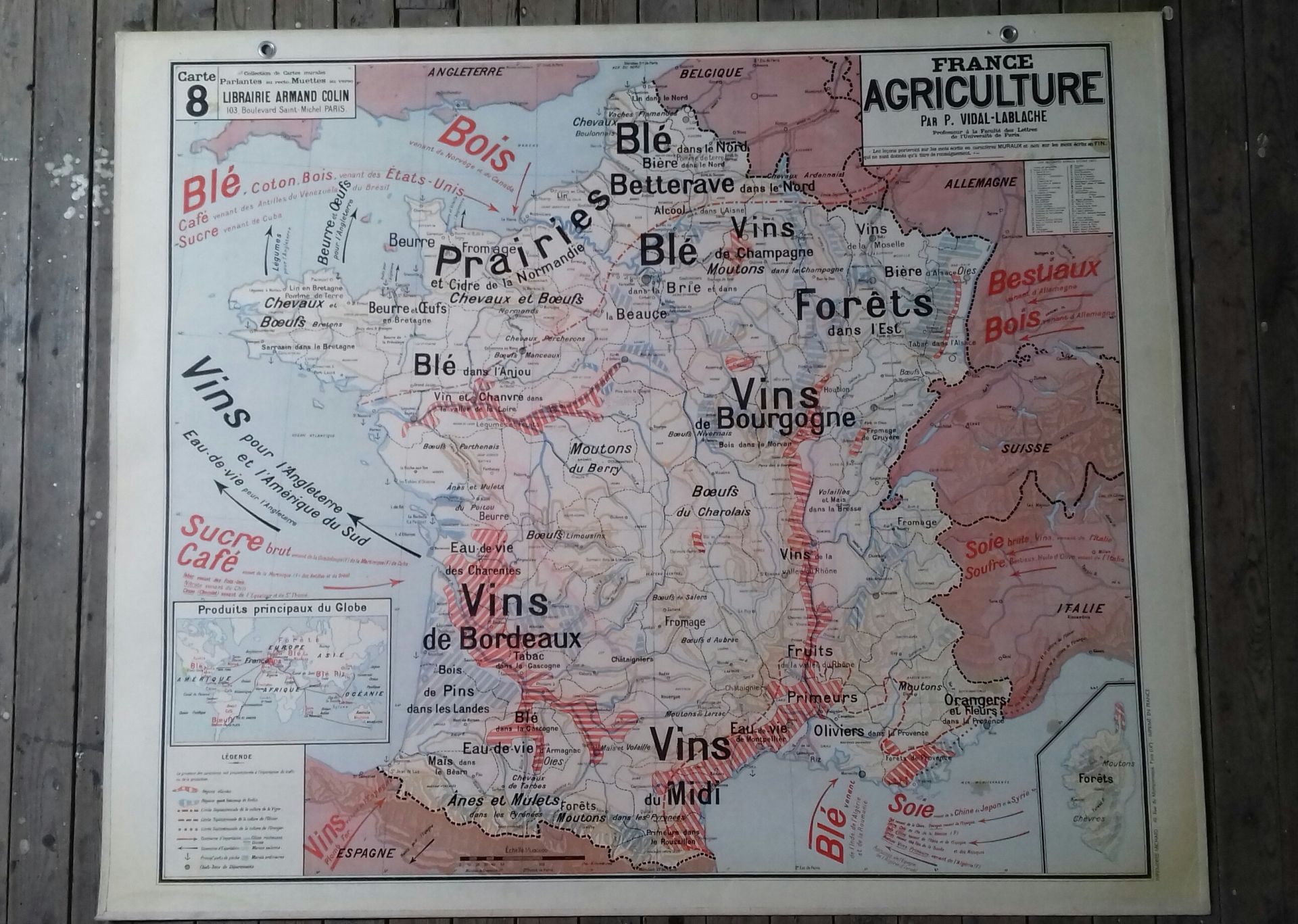 Ancienne carte murale d'école France | Demandez une estimation